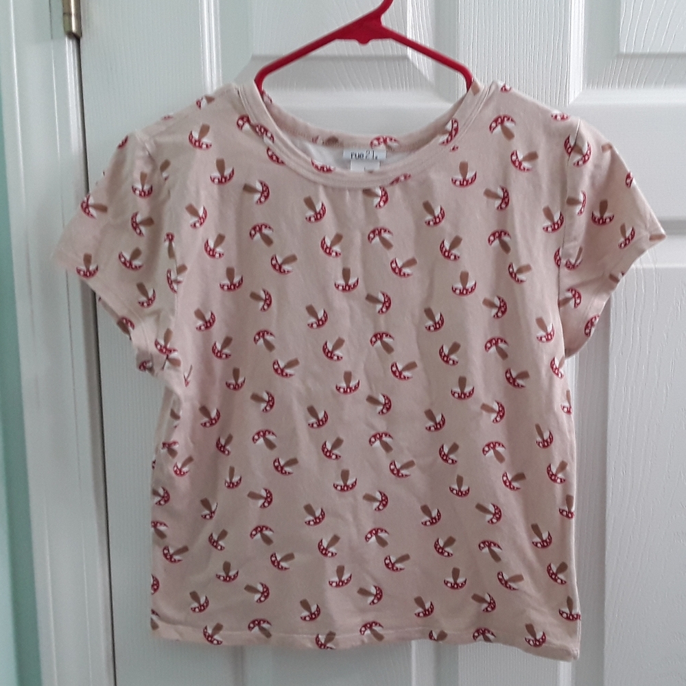 Rue 21 Mushroom Print Crop Tee
